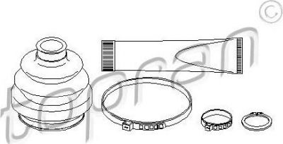 Topran 202 436 комплект пылника, приводной вал на OPEL OMEGA A (16_, 17_, 19_)