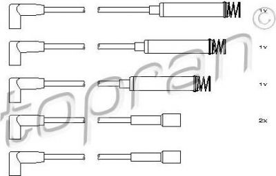 Topran 202 515 комплект проводов зажигания на OPEL KADETT E Combo (38_, 48_)