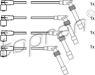 Topran 205 103 комплект проводов зажигания на OPEL VECTRA B (36_)