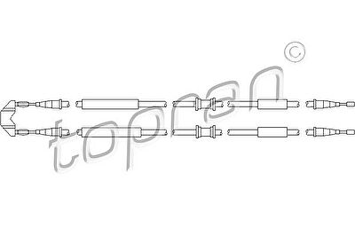 Topran 205 507 трос, стояночная тормозная система на OPEL ASTRA G седан (F69_)