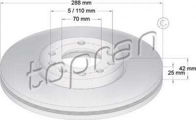 Topran 205 521 тормозной диск на OPEL VECTRA B (36_)