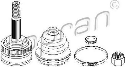 Topran 206 113 шарнирный комплект, приводной вал на OPEL KADETT E Combo (38_, 48_)