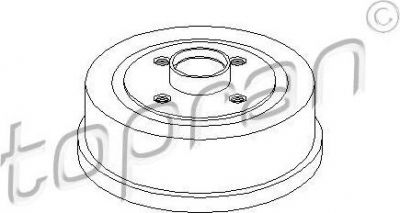 Topran 206 492 тормозной барабан на OPEL CORSA C (F08, F68)