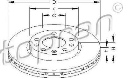 Topran 207 652 тормозной диск на OPEL CORSA D