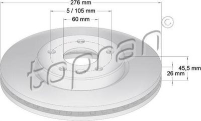 Topran 207 981 тормозной диск на OPEL ASTRA GTC J