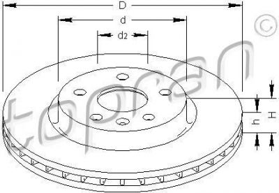 Topran 208 004 тормозной диск на OPEL INSIGNIA седан