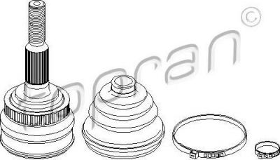 Topran 208 184 шарнирный комплект, приводной вал на OPEL ASCONA C (81_, 86_, 87_, 88_)