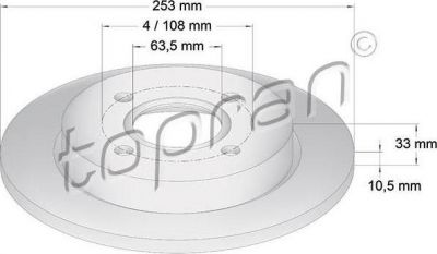 Topran 300 293 тормозной диск на FORD FOCUS (DAW, DBW)