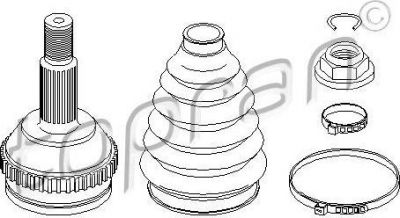 Topran 301 073 шарнирный комплект, приводной вал на FORD MONDEO II (BAP)