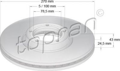 Topran 301 166 тормозной диск на FORD TRANSIT c бортовой платформой/ходовая часть (E_ _)