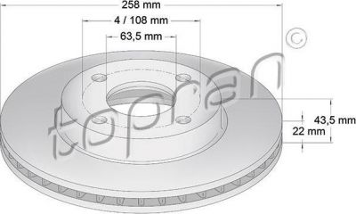 Topran 301 415 тормозной диск на FORD FOCUS (DAW, DBW)