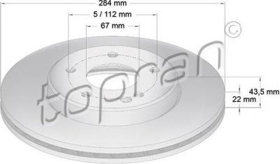 Topran 400 853 тормозной диск на MERCEDES-BENZ C-CLASS универсал (S202)