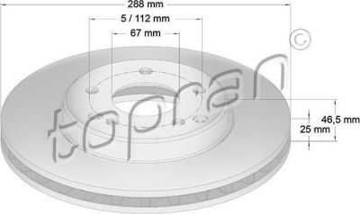 Topran 400 854 тормозной диск на MERCEDES-BENZ CLK (C208)