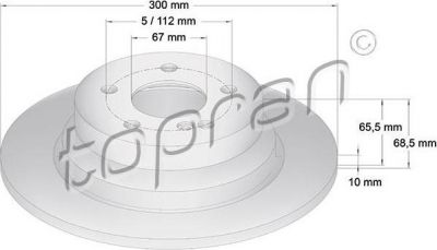 Topran 401 054 тормозной диск на MERCEDES-BENZ E-CLASS (W212)