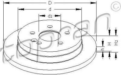 Topran 401 841 тормозной диск на MERCEDES-BENZ M-CLASS (W163)