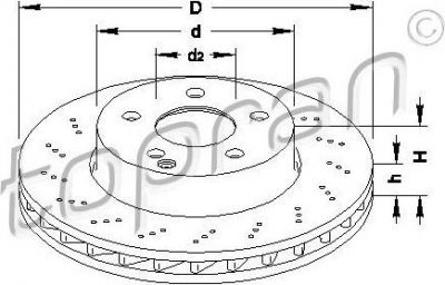 Topran 401 884 тормозной диск на MERCEDES-BENZ C-CLASS T-Model (S204)