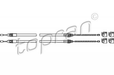 Topran 407 938 трос, стояночная тормозная система на SMART FORTWO Cabrio (451)