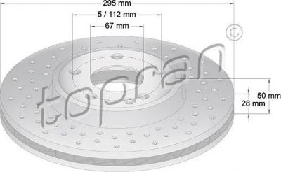 Topran 408 555 тормозной диск на MERCEDES-BENZ B-CLASS (W246, W242)