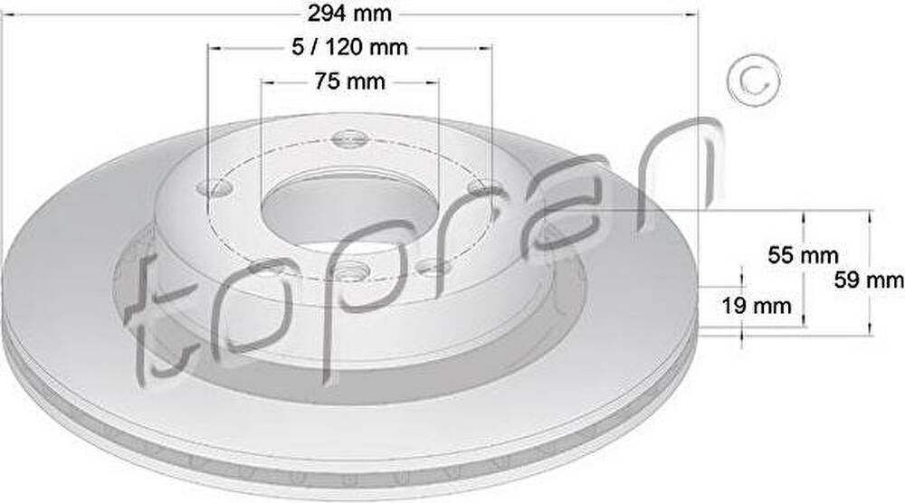 Topran 500 573 тормозной диск на HONDA ACCORD IV (CB)