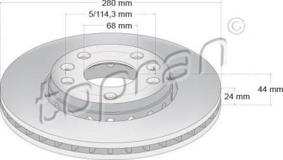 Topran 701 100 тормозной диск на RENAULT MEGANE III Наклонная задняя часть (BZ0_)
