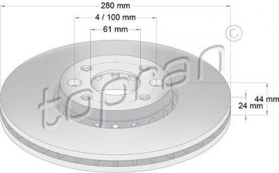 Topran 701 101 тормозной диск на RENAULT CAPTUR