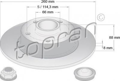 Topran 701 160 тормозной диск на CHEVROLET CRUZE Наклонная задняя часть (J305)