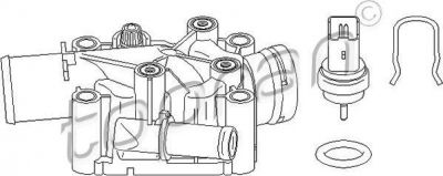 Topran 722 327 корпус термостата на PEUGEOT 207 (WA_, WC_)