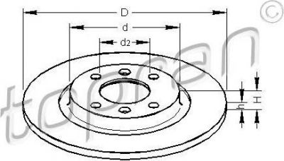 Topran 722 456 тормозной диск на PEUGEOT 301