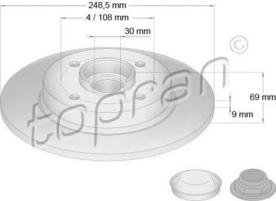 Topran 722 485 тормозной диск на PEUGEOT 207 SW (WK_)