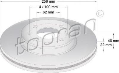 Topran 820 260 тормозной диск на HYUNDAI i20 (PB, PBT)