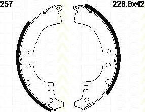 TRISCAN 8100 10257 комплект тормозных колодок на TOYOTA CELICA купе (RA4_, TA4_)