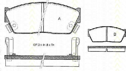 TRISCAN 8110 10080 комплект тормозных колодок, дисковый тормоз на HONDA CIVIC III Hatchback (AL, AJ, AG, AH)