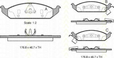 TRISCAN 8110 10514 комплект тормозных колодок, дисковый тормоз на CHRYSLER STRATUS кабрио (JX)