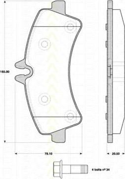 TRISCAN 8110 10559 комплект тормозных колодок, дисковый тормоз на MERCEDES-BENZ SPRINTER 5-t c бортовой платформой/ходовая часть (906)