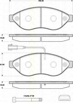 TRISCAN 8110 10562 комплект тормозных колодок, дисковый тормоз на PEUGEOT BOXER фургон