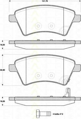 TRISCAN 8110 10566 комплект тормозных колодок, дисковый тормоз на FIAT SEDICI (FY_)