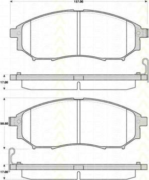 TRISCAN 8110 14047 комплект тормозных колодок, дисковый тормоз на NISSAN MURANO (Z50)