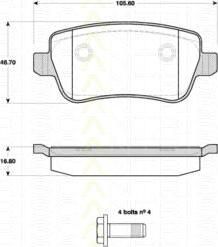 TRISCAN 8110 15043 комплект тормозных колодок, дисковый тормоз на FIAT CROMA (194)