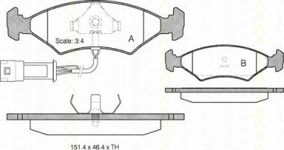 TRISCAN 8110 16801 комплект тормозных колодок, дисковый тормоз на FORD FIESTA фургон (FVD)