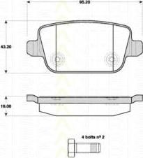 TRISCAN 8110 17024 комплект тормозных колодок, дисковый тормоз на FORD MONDEO IV седан (BA7)