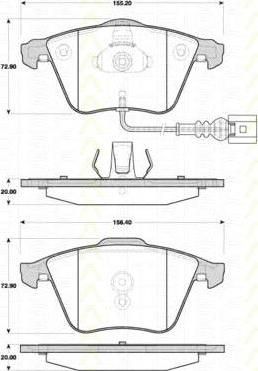 TRISCAN 8110 29069 комплект тормозных колодок, дисковый тормоз на AUDI TT (8J3)