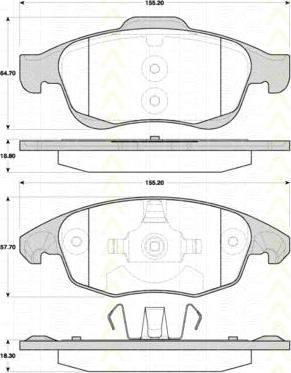 TRISCAN 8110 38005 комплект тормозных колодок, дисковый тормоз на CITROEN BERLINGO (B9)