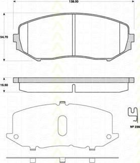 TRISCAN 8110 69018 комплект тормозных колодок, дисковый тормоз на SUZUKI GRAND VITARA II (JT)