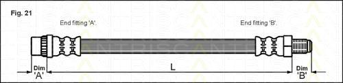 TRISCAN 8150 10013 тормозной шланг на PEUGEOT 806 (221)