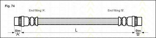 TRISCAN 8150 10207 тормозной шланг на PEUGEOT EXPERT фургон (222)
