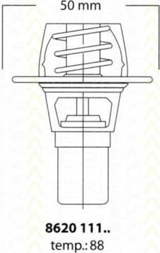 TRISCAN 8620 11191 термостат, охлаждающая жидкость на RENAULT CLIO I (B/C57_, 5/357_)