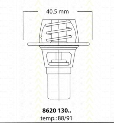 TRISCAN 8620 13091 термостат, охлаждающая жидкость на RENAULT SUPER 5 (B/C40_)