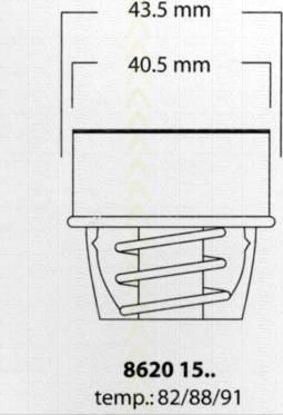 TRISCAN 8620 1588 термостат, охлаждающая жидкость на RENAULT SUPER 5 (B/C40_)