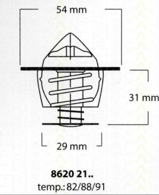 TRISCAN 8620 2191 термостат, охлаждающая жидкость на NISSAN PATROL III/2 Hardtop (K260)