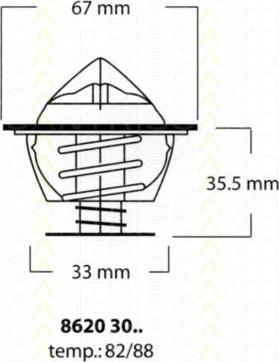 TRISCAN 8620 3082 термостат, охлаждающая жидкость на 5 (E12)